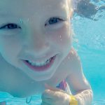 Child swimming Maine Vacation Rental